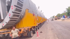 Video: Xe siêu trọng chở lò hơi 1.000 tấn trên quãng đường 540km, 11 tháng chưa đến nơi
