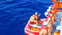Video: Cứu nạn thuyền viên tàu Quảng Nam bị gãy cổ khi đang làm việc trên biển