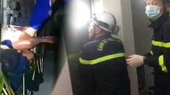 Video: Giải cứu 2 người bị mắc kẹt trong hố thang máy nhà dân ở Hà Nội