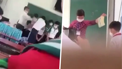 Video: Thầy giáo tát học sinh, cô giáo thả sách xuống đất tự nhận hình thức kỷ luật cảnh cáo