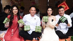 Video: Hoa hậu Đỗ Thị Hà, Lương Kỳ Duyên gói bánh chưng tặng trẻ em vùng cao