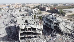 Cận cảnh hình ảnh tương phản của các tòa nhà ở Gaza trước và sau ngày nổ ra xung đột