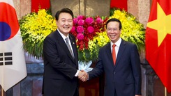 Chủ tịch nước Võ Văn Thưởng chủ trì lễ đón Tổng thống Hàn Quốc Yoon Suk Yeol