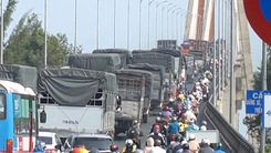 Đề xuất cấm xe tải nặng qua cầu Rạch Miễu vào cuối tuần để giảm ùn tắc