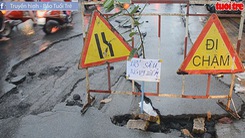 TP.HCM: Đường Võ Văn Ngân bong tróc, hư hỏng sau mưa lớn