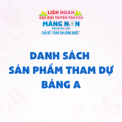 Liên hoan các đội tuyên truyền măng non: danh sách sản phẩm dự thi bảng A