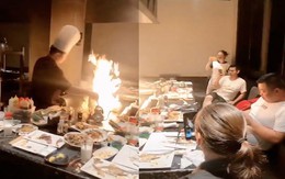 Đầu bếp trổ tài nấu nướng khiến khách đang ăn bỏ chạy tán loạn