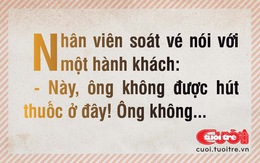 Ở đây cấm hút thuốc, thưa ông