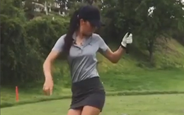 Hot girl biểu diễn kỹ thuật tâng bóng golf điêu luyện