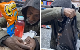 Người đàn ông vô gia cư ở Mỹ cảm động khi được chủ siêu thị tặng đồ ăn