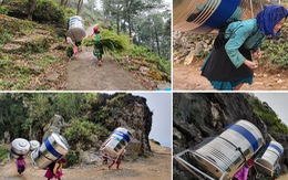 Tranh cãi vì hình ảnh phụ nữ Hà Giang gùi bồn nước 1.200 lít vượt đèo dốc về bản