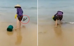 Người phụ nữ thản nhiên mang rác đổ xuống biển, khi bị nhắc nhở thì phản ứng dữ dội khiến người xem bức xúc