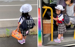 'Rụng tim' với khoảnh khắc bé gái người Nhật đứng đợi xe buýt vô cùng đáng yêu