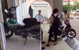 Thầy giáo 'giận tím người' khi bị lũ học sinh 'troll' đem xe máy lên tận cửa lớp học