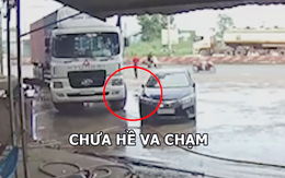 Tài xế ôtô lấy vết xước cũ 'ăn vạ' lái xe container