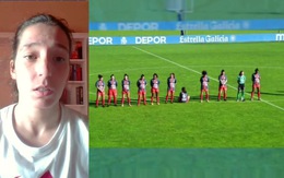 Nữ cầu thủ ngồi bệt xuống cỏ, phản đối việc tri ân Maradona