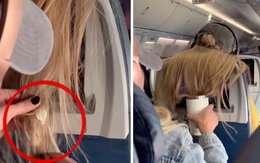 Cô gái bị dính bã kẹo cao su vì xõa tóc che màn hình TV trên máy bay