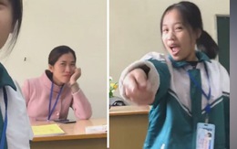 Cô giáo cười tủm tỉm khi nghe trò trổ tài hát rap