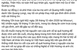 Nguyên nhân ca sĩ Vân Quang Long qua đời và thông tin tang lễ