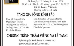 Hàn Thái Tú thông báo lễ tang Vân Quang Long ở Mỹ kéo dài 3 ngày