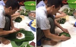 Cao thủ gói bánh chưng siêu nhanh và đẹp