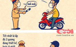 Xe máy gắn 1 gương trái liệu có bị phạt không?