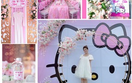 Cô dâu An Giang mê Hello Kitty trang trí đám cưới ngập sắc hồng
