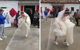Cô dâu nhảy nhót sung sướng vì thoát ế sau 34 năm