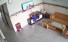 Bé trai đập vỡ màn hình vì cầm gậy đánh 3 con bò sữa trong tivi