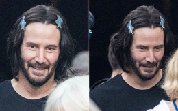 Keanu Reeves 'ngầu bá cháy' với đôi kẹp tóc bươm bướm