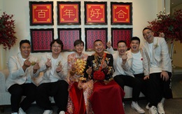 Sao Hong Kong đeo vàng 'nặng trĩu cổ' trong đám cưới
