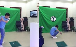 Chàng trai chơi golf trong nhà làm vỡ màn hình tivi