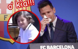 Con trai 3 tuổi của Messi nhoẻn cười trong khi bố đang 'khóc nhè'