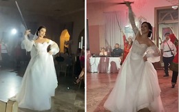 Cô dâu múa kiếm điêu luyện ngay trong đám cưới