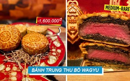 Chiếc bánh Trung thu 'sặc mùi tiền' làm từ bò Wagyu thượng hạng