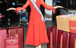 Đỗ Thị Hà mang 200kg hành lý lên đường dự thi Miss World