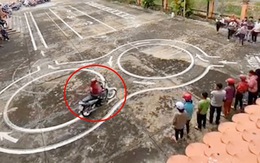 Người phụ nữ trượt bằng lái xe máy vì lượn vòng số 8 cồng kềnh