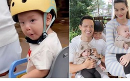 Con trai Hồ Ngọc Hà ‘tấu hài’ khi dạo chơi trên xe đạp