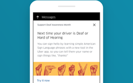 Ứng dụng Uber hỗ trợ thủ ngữ cho người khiếm thính