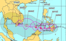 Bão Tembin có thể giật cấp 14 khi vào Biển Đông