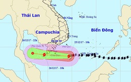 Bão Tembin đang đi lệch xuống phía Nam