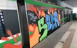 Tàu đường sắt Cát Linh - Hà Đông bị đột nhập vẽ Graffiti