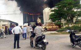 Cháy lớn tại công ty sản xuất thiết bị điện trong KCN Tiền Hải