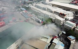 Cháy kho chứa lốp ôtô tại Khu công nghiệp Đình Vũ