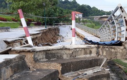 Công trình kè đê sông Mã trăm tỉ sụt lún nghiêm trọng