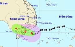 7h sáng mai 25-11 bão đổ bộ bờ biển Bình Thuận đến Bến Tre