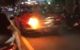Siêu xe Lamborghini phát cháy khi 'đi bão' tại Đà Nẵng
