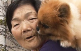 Bà cụ Hàn Quốc cõng chó trên vai suốt ngày