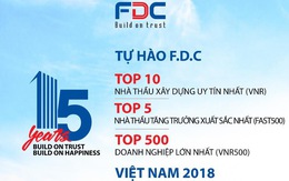 F.D.C lọt vào Top 10 nhà thầu xây dựng uy tín năm 2018
