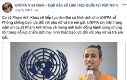 Quỹ dân số Liên Hiệp Quốc gỡ ảnh Phạm Anh Khoa khỏi fanpage